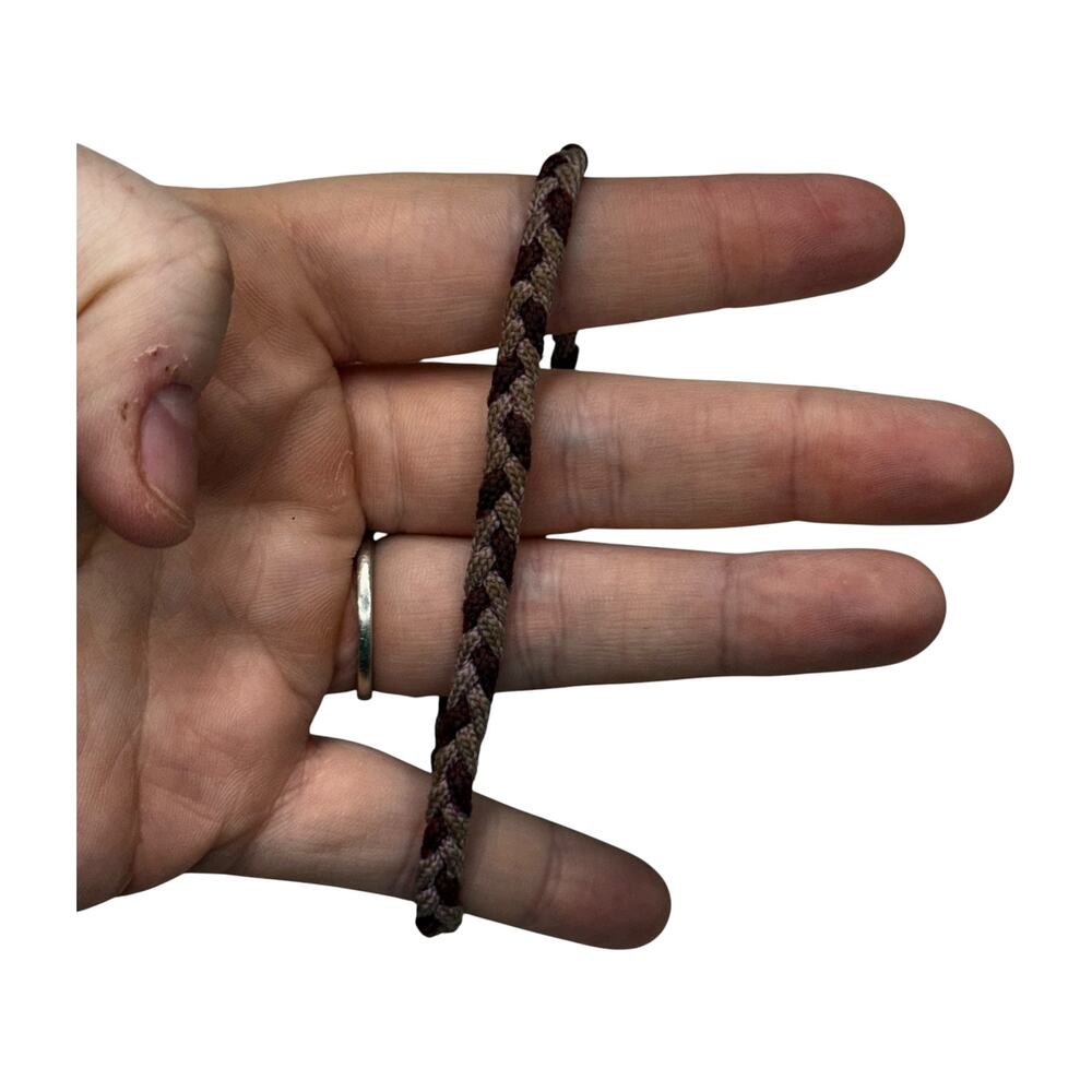 Handmade Braided Cord Bracelet Gray Brown Amethyst Bead Adjustable - Picture 3 of 6